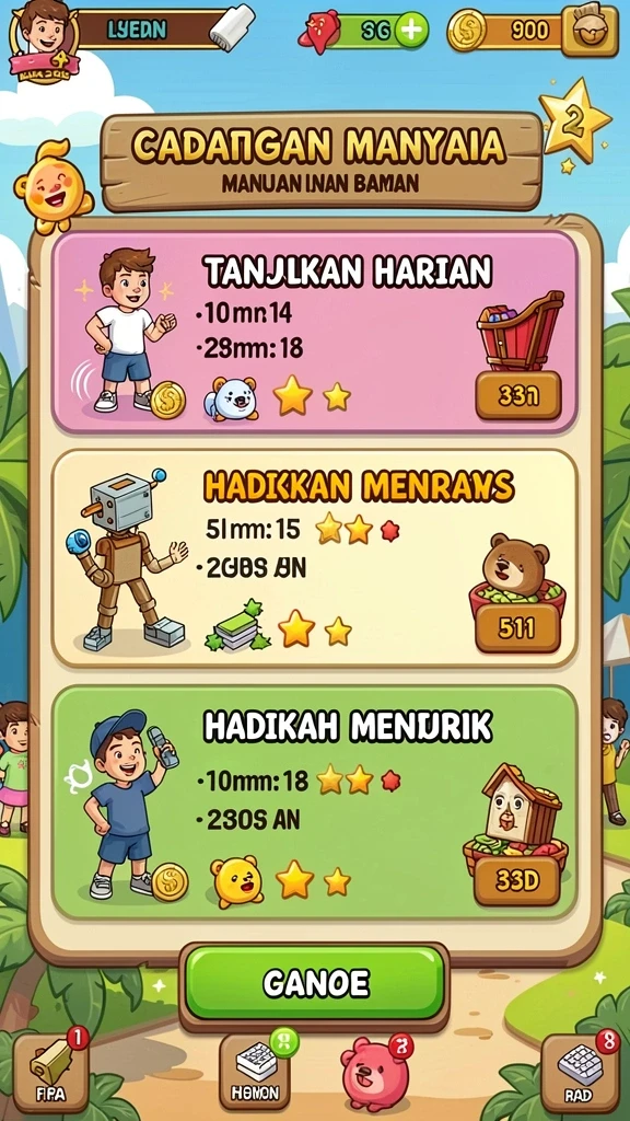 rr999 - Screenshot menunjukkan misi baru yang menantang.